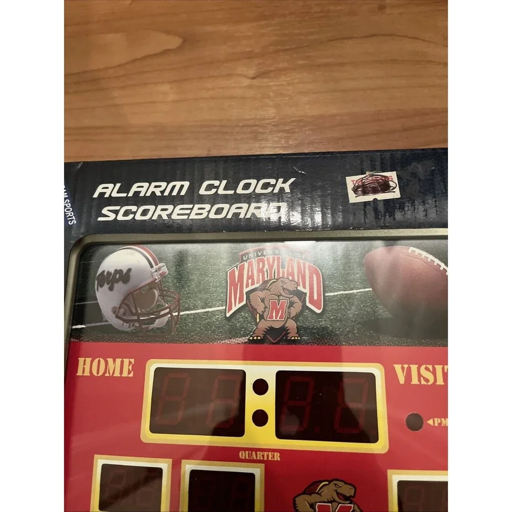 Maryland University Terrapins Digital Alarm Clock Scoreboard Multicolor